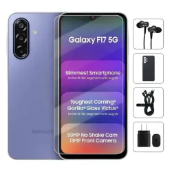Teléfono Samsung Galaxy F17 EU 4Gb Ram, 128Gb Almacenamiento, Con Cover, Mica y Audífonos - Morado