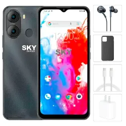 Teléfono Sky 65 Pro, 3GB, 64GB Almacenamiento, Con Cover, Mica y Audífonos - Negro