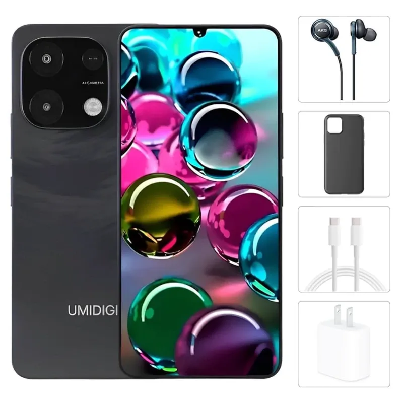 Teléfono UMIDIGI Note 90 4Gb Ram + 4Gb Virtual ( Total 8GB ), 128Gb Almacenamiento, Con Cover, Mica y Audífonos - Negro