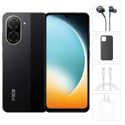 Teléfono Xiaomi Poco C71, 3Gb Ram, 64Gb Almacenamiento, Con Cover, Mica y Audífonos - Negro