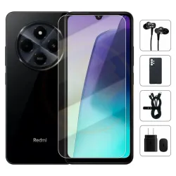 Teléfono Xiaomi Redmi 14C, 4GB + 4GB Ram, 128GB Almacenamiento. (2409BRN2CL), Con Cover, Mica y Audífonos - Negro