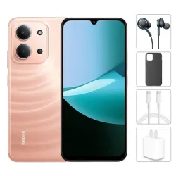 Teléfono Xiaomi Redmi 15C, 6Gb Ram + 6Gb virtual, Total 12Gb, 128Gb Almacenamiento, Con Cover, Mica y Audífonos - Naranja