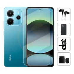Teléfono Xiaomi Redmi Note 14 Versión Global, 6Gb Ram, 128Gb Almacenamiento, Con Cover, Mica y Audífonos - Azul