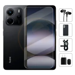 Teléfono Xiaomi Redmi Note 14 Versión Global, 6Gb Ram, 128Gb Almacenamiento, Con Cover, Mica y Audífonos - Negro