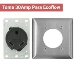 Toma Eléctrica Leviton 30 Amp De Montaje Empotrado Poco Profundo 7313-S00 Negro