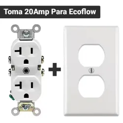 Tomacorriente 20 Amp 125V Con Tapa Blanca Sin Caja