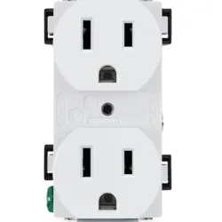 Tomacorriente Industrial 15A 125V NEMA 5-20R Alta Carga Seguridad Reforzada Blanco