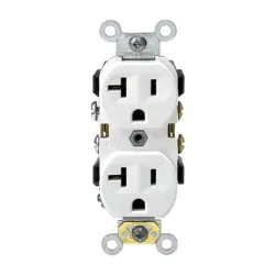 Tomacorriente Industrial 20A 125V NEMA 5-20R Alta Carga Seguridad Reforzada Blanco