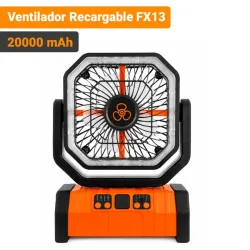 Ventilador Recargable FX13 Batería de 20000 mAh y Luz LED