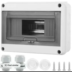Waterproof Distribution Protection Box, ABS Plastic Breaker Electrical Box and Transparent Cover IP65, for Indoor Outdoor Wall C