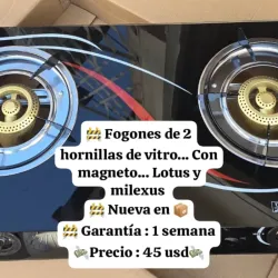 Cocinas de gas vitro 2 hornillas y magneto 