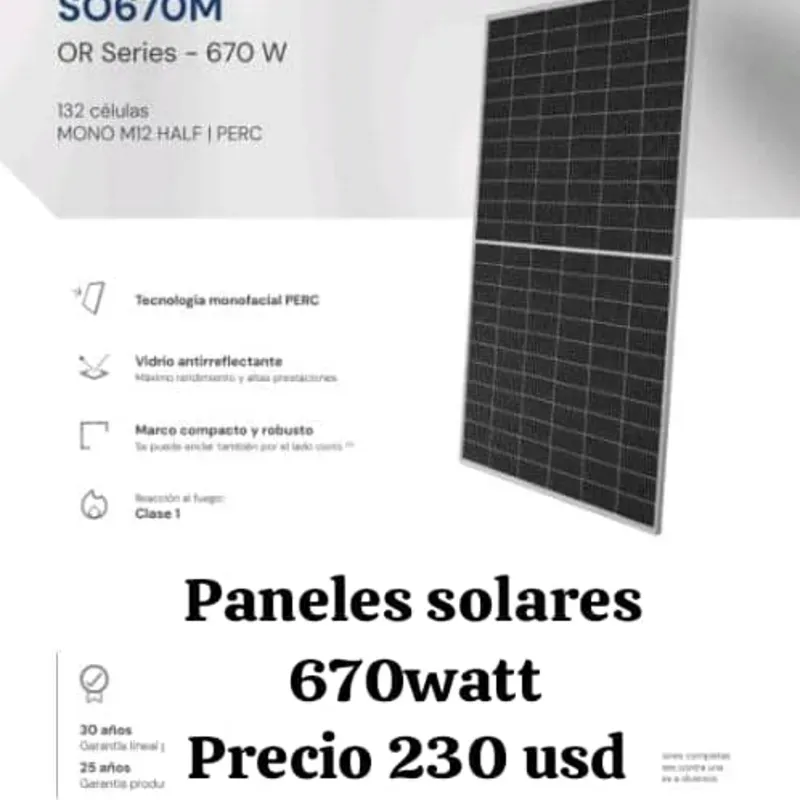 Paneles solares 670watt