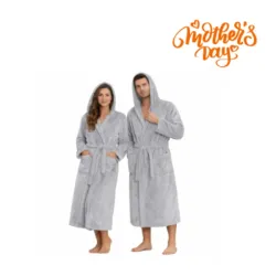 2 x ALBORNOZ UNISEX AFELPADO CON CAPUCHA