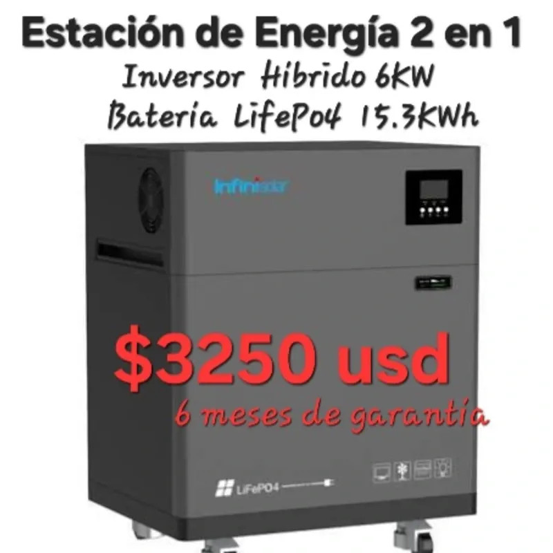 Kit Solar integrado infinisolar 6kw de inversor con 15kwh en batería