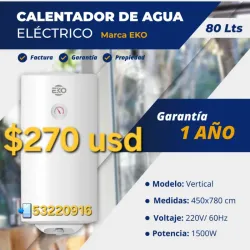 Calentador eléctrico de agua Eko 80L