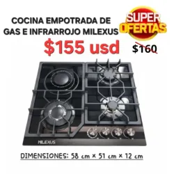Cocina de gas e infrarrojo Milexus para empotrar 