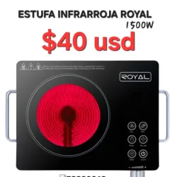 Cocina infrarrojo Royal 1500W 
