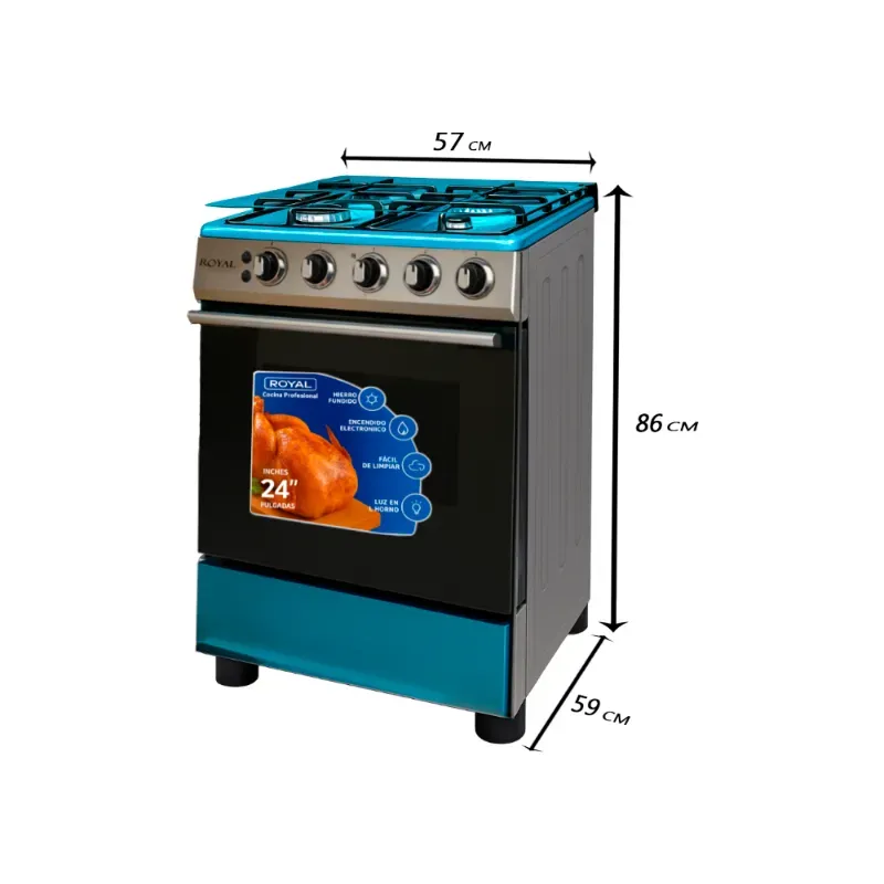 Cocina Royal 24" con Horno y 4 hornillas