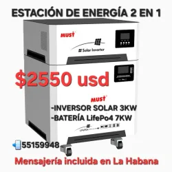 INVERSOR HIBRIDO MUST 3kW / BATERÍA 7kWh (TODO EN UNO)