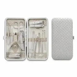 KIT DE MANICURA Y PEDICURA CON ESTUCHE PREMIUM 12 PCS
