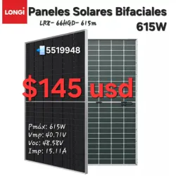 Panel Solar Longi Bifacial 615W