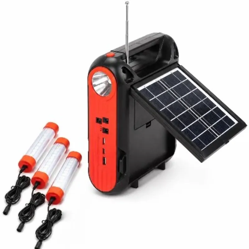 RADIO CON PANEL SOLAR, LINTERNA, BLUETOOTH Y LAMPARA LED
