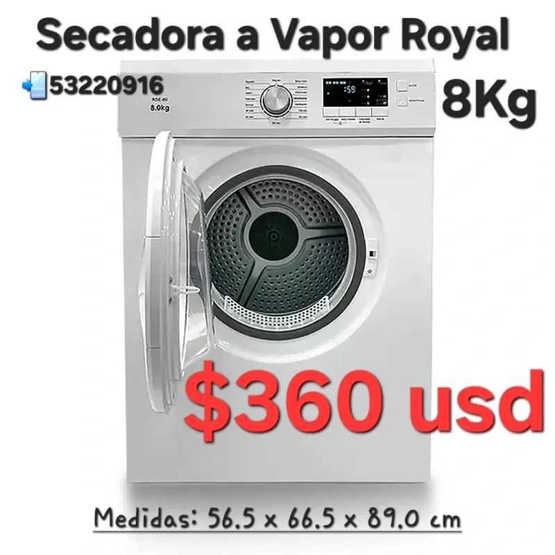 Secadora al vapor Royal 8kg