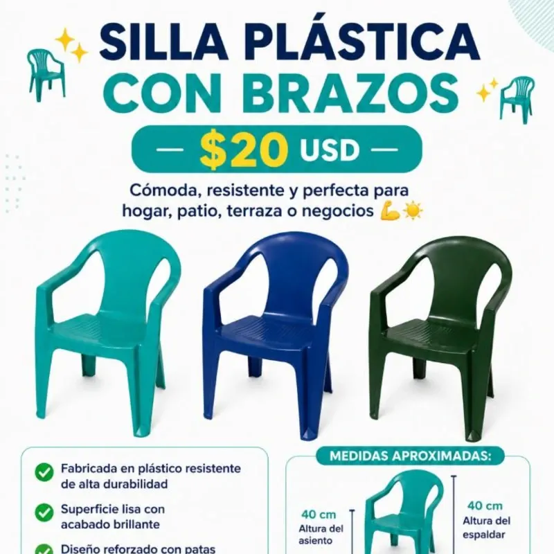 SILLA PLÁSTICA CON BRAZOS