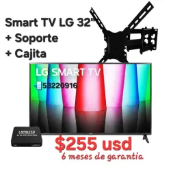 Televisor SmartTV LG 32 pulgadas + Soporte + Caja Decodificadora 