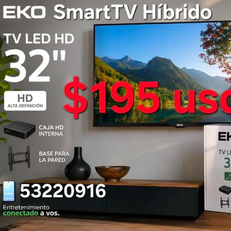 Televisor 32" Smart Tv Híbrido EKO