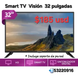 Televisor SmartTV Vision 32 pulgadas + Soporte. Cajita interna