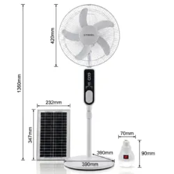 VENTILADOR SOLAR RECARGABLE 16" STAVEL