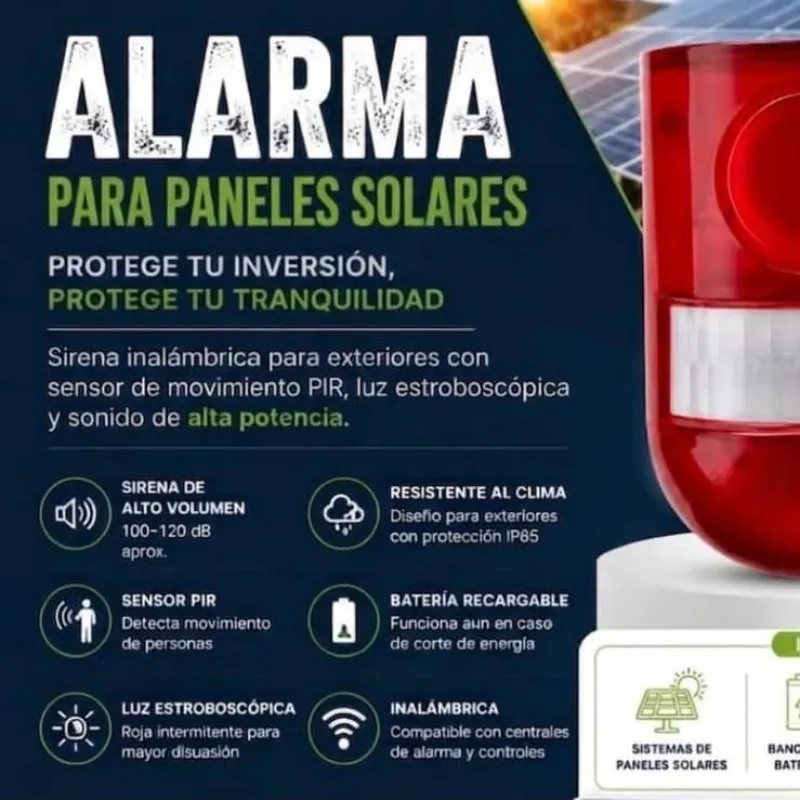 Alarma para panel solar