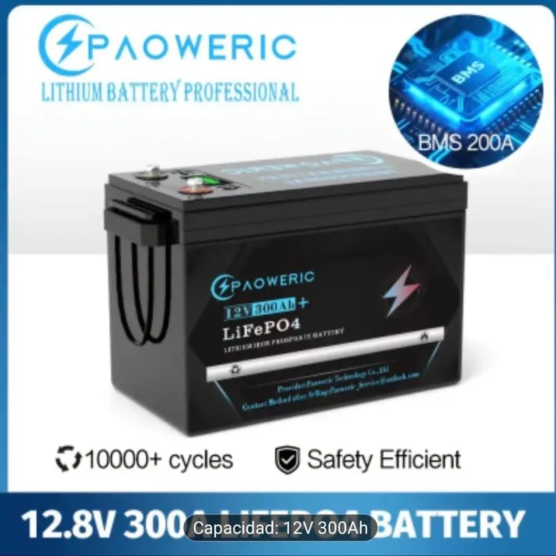 🔋🔋🔋BaterÃa LifeP04 12.8v x 300Ah 3840Wh +De 10000 ciclos de carga de vida útil