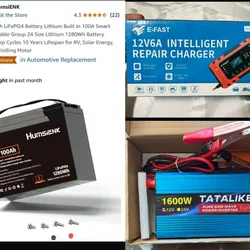 Combo de convertidor + cargador y bateria