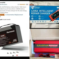 Combo de convertidor de corriente+cargador+ batería 