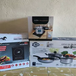 Combo de Hornilla de Inducción Con Carderos y Olla de 3 válvulas 