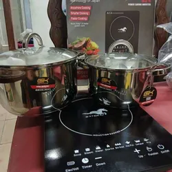 Combo de hornillas de inducción con juego de calderos 