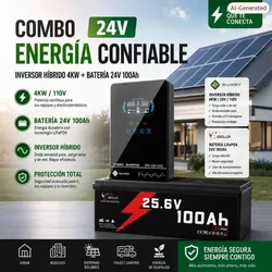 🔋🔋⚡⚡Combo de inversor híbrido de 4kw Sumry y  batería liFePo4 24v  100 A