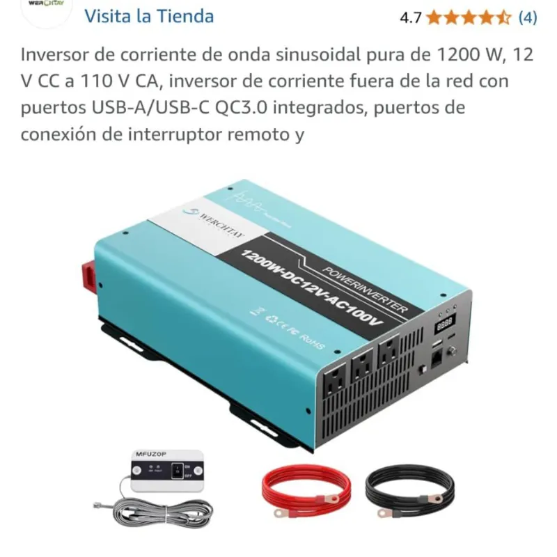 Convertidor Profesional 12v 12000-2400w Onda Pura 
