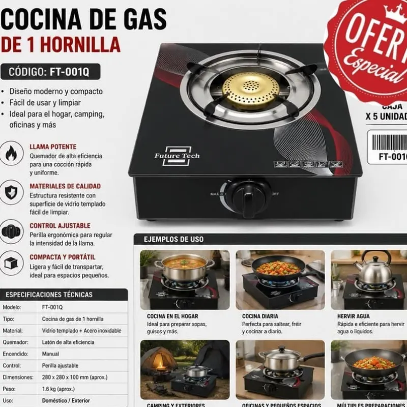 Fogon de gas de vitroceramica