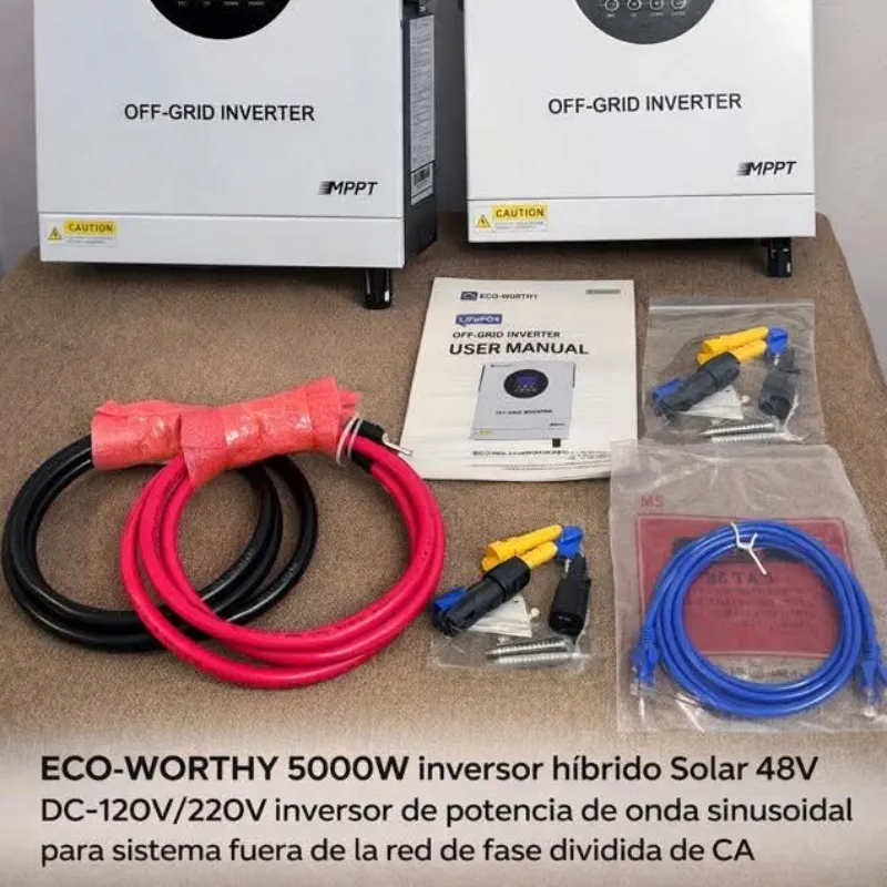 ⚡⚡⚡Inversor Hibrido Ecowhorty de 48v de 5kw. Fase dividida 110v /220 v.