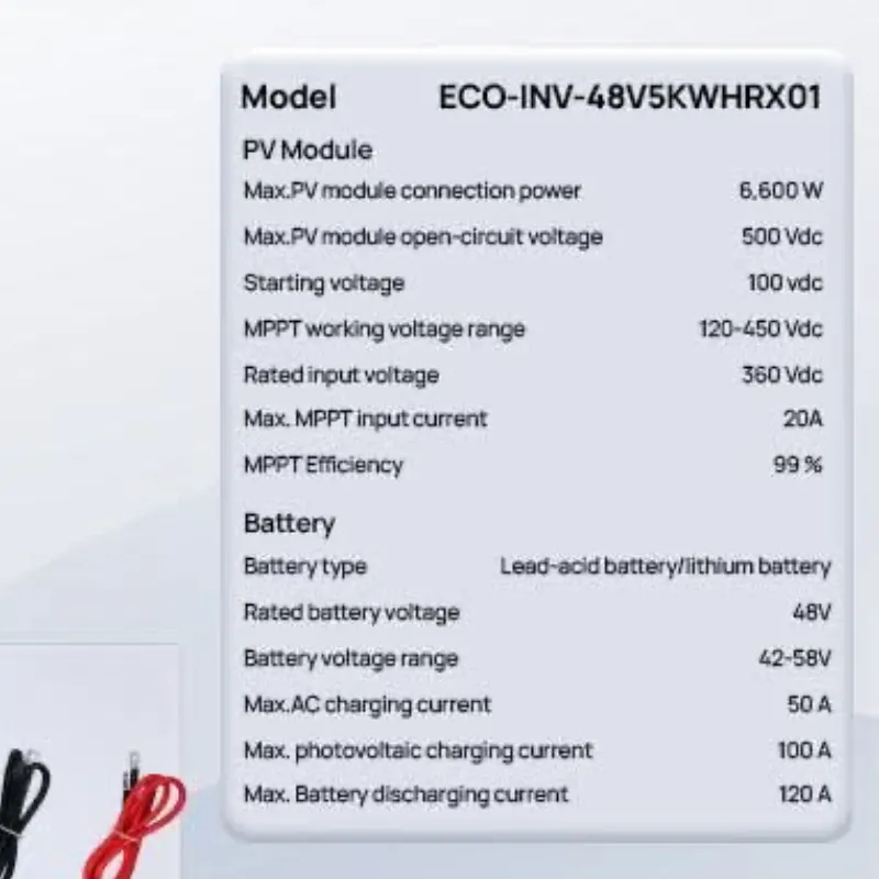 ⚡⚡⚡Inversor Hibrido Ecowhorty de 48v de 5kw. Fase dividida 110v /220 v.