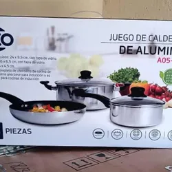 🔥🔥🔥Juegos de Carderos Con sus Tapas 3 Piezas De inducción y de Gas