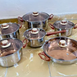 Juegos de Carderos de Inducción y de gas 12 Piezas 