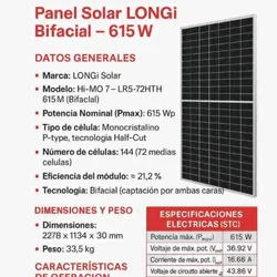 ☀️☀️☀️Paneles Solares Longi 615W