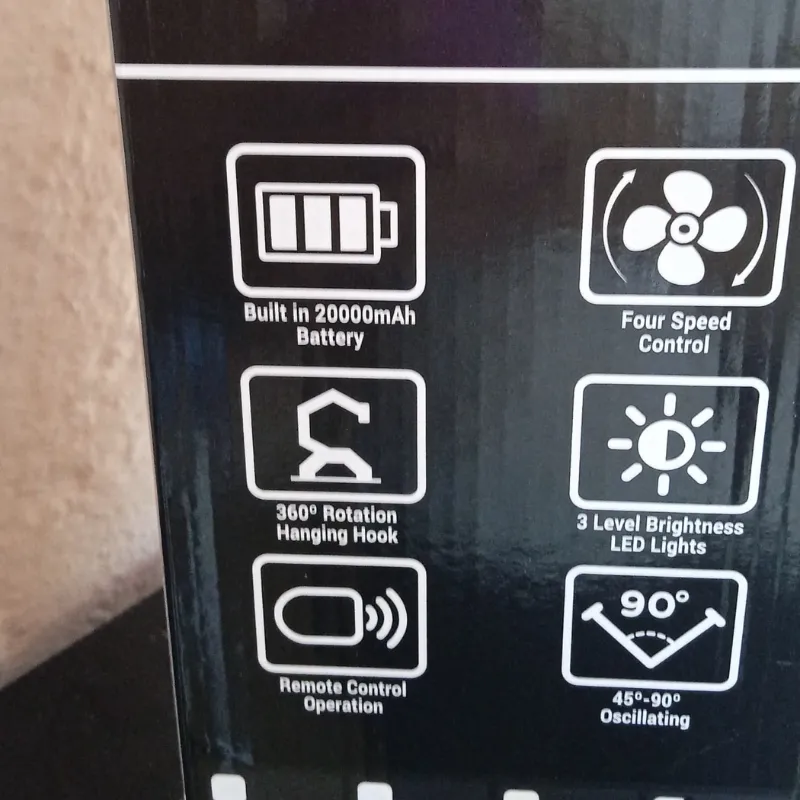 Ventilador recargable batería de litio