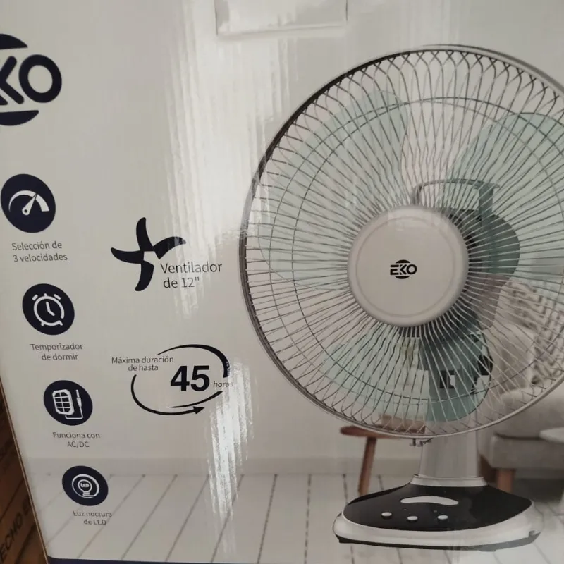 Ventilador recargable de mesa 12 pulgadas batería de litio