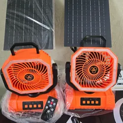 💨💨💨Ventiladores recargable  20 000mah  Panel solar 💥💥 Mando a distancia  3 pasos de lampara