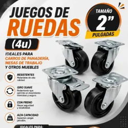 Ruedas giratorias 2 pulgadas (color negro)